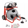 RIDGID K-400 Drain Cleaning Snake Auger 120-Volt Drum Machine with C-31IW 3/8 in. x 50 ft. Cable + 4-Piece Tool Set and Gloves