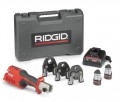 RIDGID RP 241 Compact Inline Press Tool Kit Includes 3 ProPress Jaws (1/2 in., 3/4 in., 1 in.), 2-12V Batteries, Charger + Case